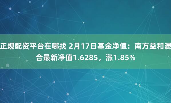 正规配资平台在哪找 2月17日基金净值：南方益和混合最新净值1.6285，涨1.85%